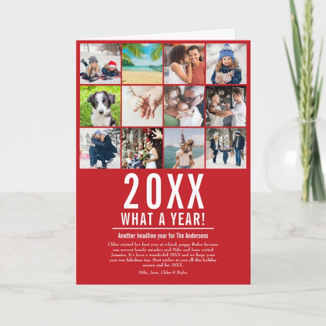 Årsöversikt Familjenyheter 12 Foto Vilket År Helgkort (Framsida)