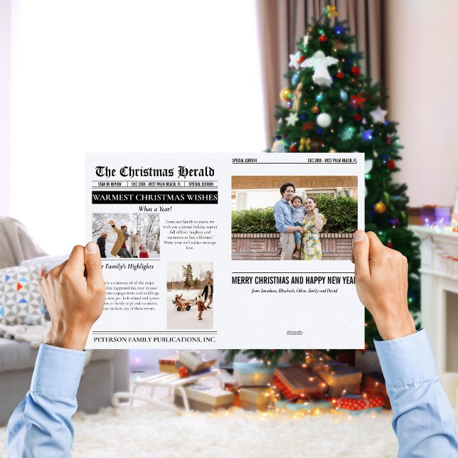 Årsöversikt Jul Tidning Flera Bilder Helgkort (Skapare uppladdad)