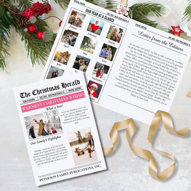 Årsöversikt Jul Tidning Flera Bilder Helgkort (Skapare uppladdad)