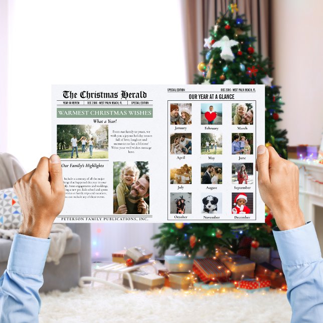 Årsöversikt Jul Tidning Stor Format Kort (Skapare uppladdad)