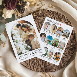 Årsöversyn Ark Familjefotocollage Julkort