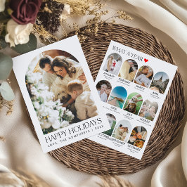 Årsöversyn Ark Familjefotocollage Julkort