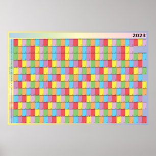 Årsplanering 2023 - veckodag i färg poster
