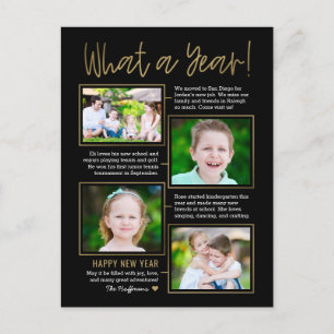 Årssammanfattning, redigerbart nyårskort för Färg Helg Vykort