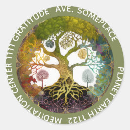 Årstider | Livets Träd Runt Klistermärke
