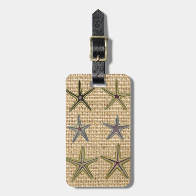 årstidsbunden fransk land burlap strandstrand chic bagagebricka (Vertikal Framsida)