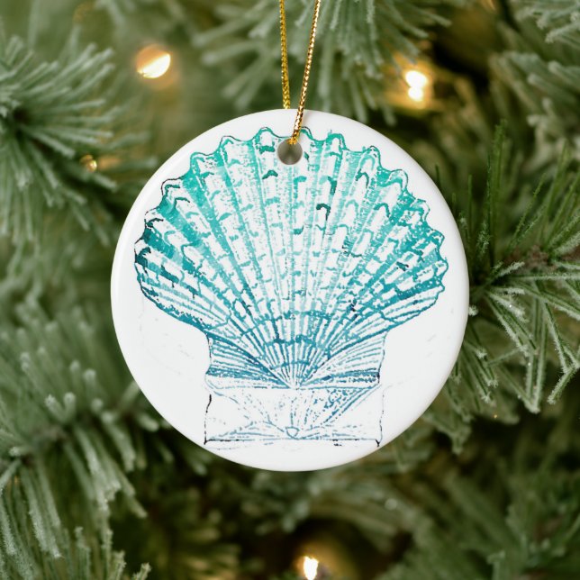 årstidsgräns för sjöjungfru av sommarvattenfärg julgransprydnad keramik (Träd)