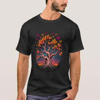 Årstidsväxling Föränderlig Tid Fjärilar Höst Ek T Shirt