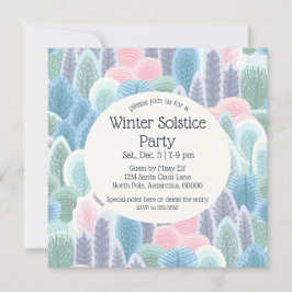 Arsty Winter Pastel Träd jul Party Inbjudningar