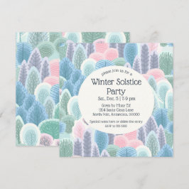 Arsty Winter Pastel Träd jul Party Inbjudningar