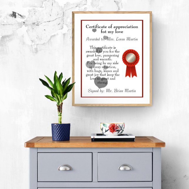 Årsutvärderingsintyg för Kärlek Poster (Skapare uppladdad)