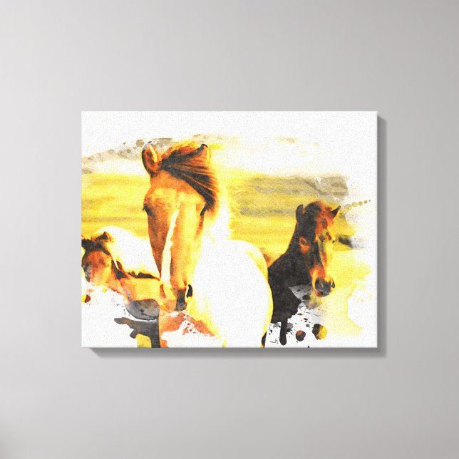*~* Art 3 Horses - Mustangbergen AR22 Equine Canvastryck (Framsida)