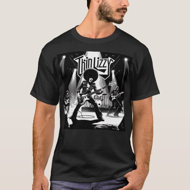 Art 70s Kall Sweat LIZZY Hard Sten Band T Shirt (Framsida)