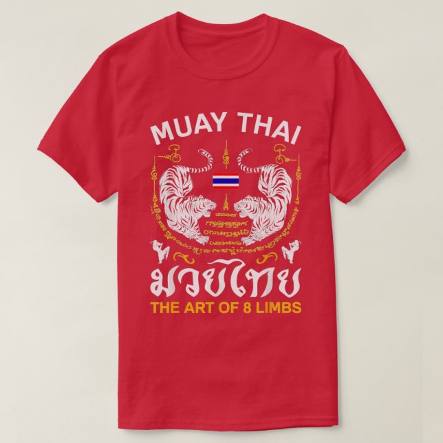 Art 8 Limbs Sak Yant Tiger Muay Thai-gåvor T Shirt (Design framsida)