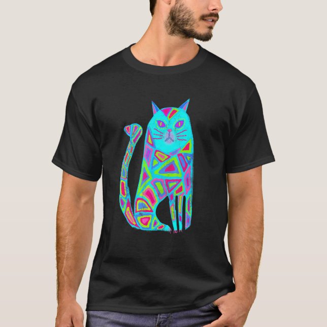 Art Abstrakt Cat T Shirt (Framsida)