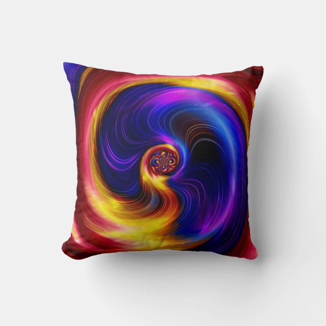 Art Abstrakt färglös spiral 15 Kudde (Framsida)