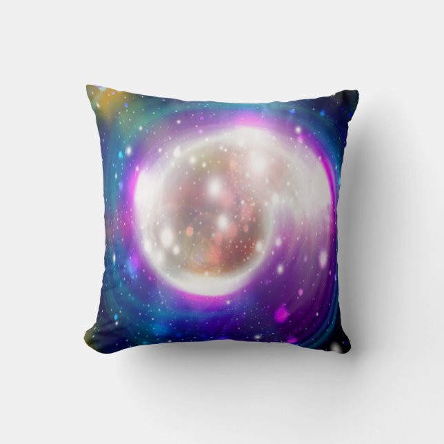 Art Abstrakt färglös spiral galaxy Kudde (Framsida)