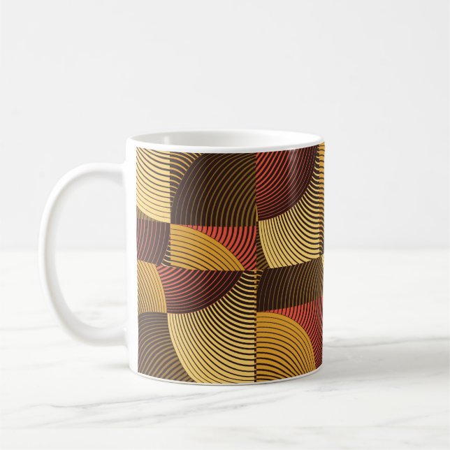 Art-Abstraktens geometriska texturerade bakgrund Kaffemugg (Vänster)