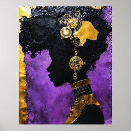 Art_Afrofuturistic Steampunk Woman in Lila Poster