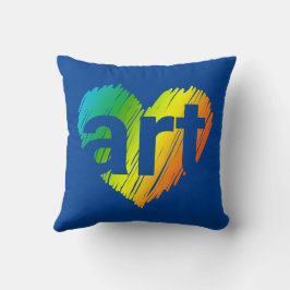 Art Älskare, Big Heart med ord Art, Kreativ Art Kudde