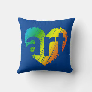 Art Älskare, Big Heart med ord Art, Kreativ Art Kudde