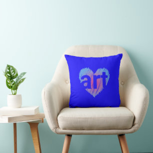 Art Älskare, Big Heart med ord Art, Kreativ Art Kudde
