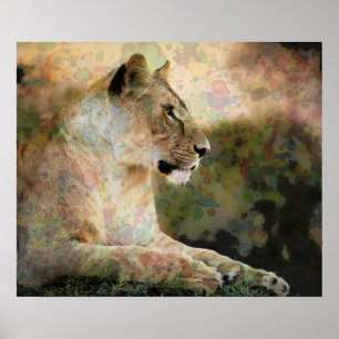 *~* Art AP23 Artistic RAINBOW Abstrakt LIONESS Poster