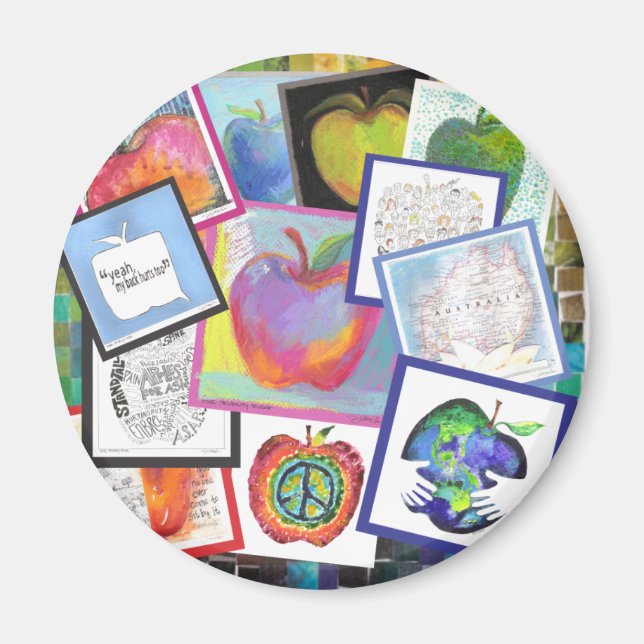 Art Apple Collage Magnet (Framsidan)