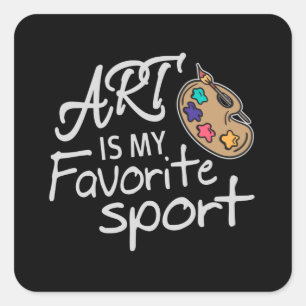 Art är min favoritsport fyrkantigt klistermärke