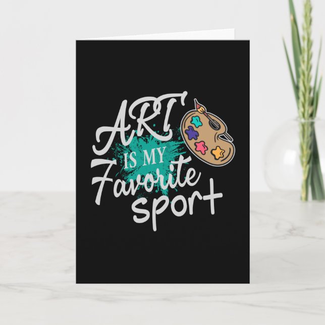 Art är min favoritsport grönt Stänk Kort (Framsida)