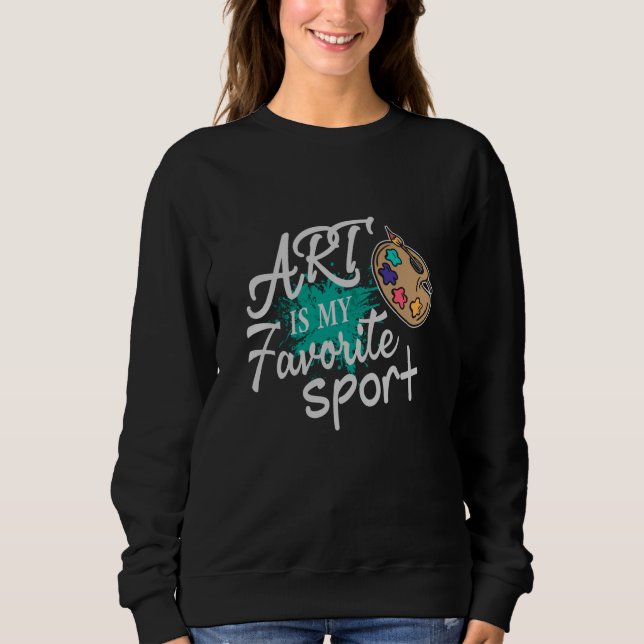 Art är min favoritsport grönt Stänk T Shirt (Framsida)