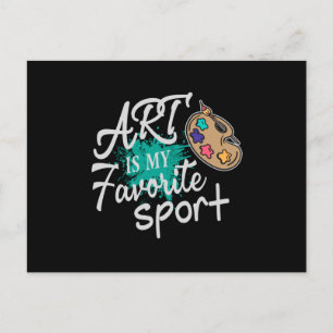 Art är min favoritsport grönt Stänk Vykort