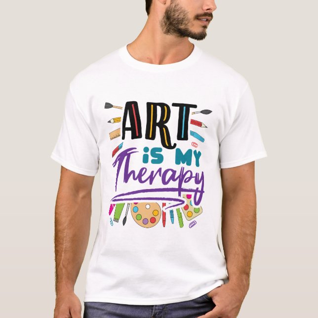 Art är min terapeutiska konstnärliga konst t shirt (Framsida)