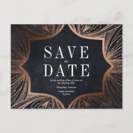 Art Art nouveau faux guld Bröllop spara datum Vykort