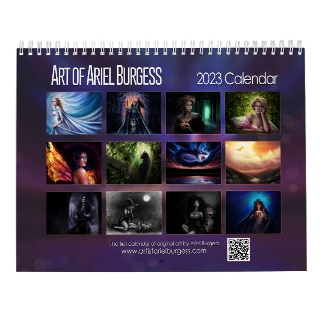 Art av Ariel Burgess 2023-kalender Kalender (Baksida)