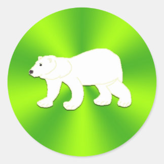 Art av barn - Polar Bear Stickers Round Runt Klistermärke