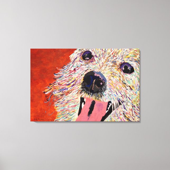 Art av Debbie Davidsohn - Hund Art - Wrapped Canva Canvastryck (Framsida)
