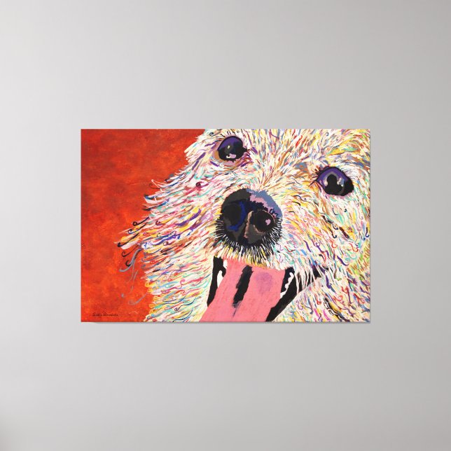 Art av Debbie Davidsohn - Hund Art - Wrapped Canva Canvastryck (Framsida)