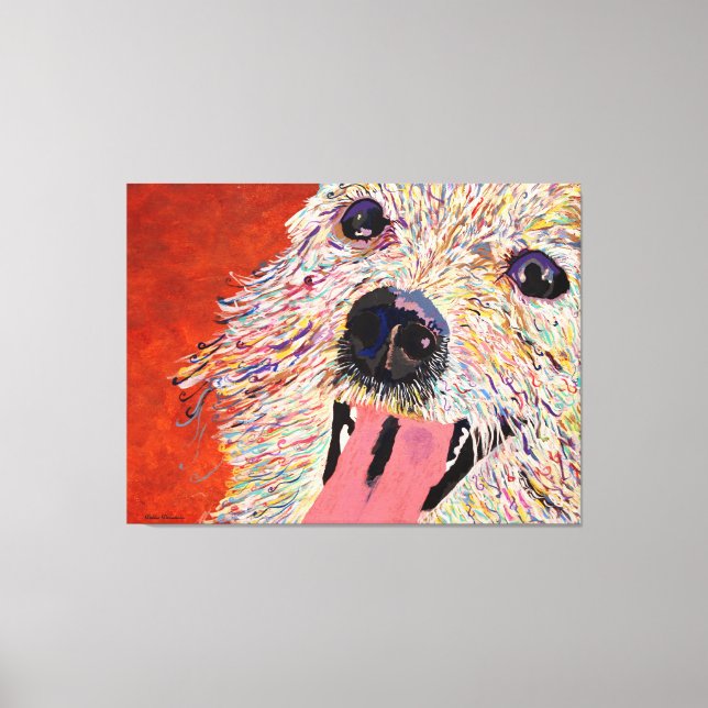 Art av Debbie Davidsohn - Hund Art - Wrapped Canva Canvastryck (Framsida)