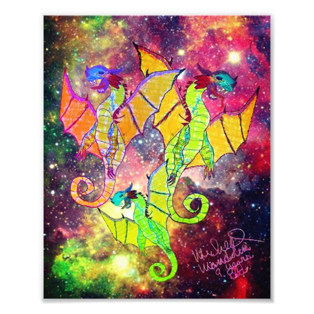 Art av Michalls Dragons Photo Fototryck (Framsidan)