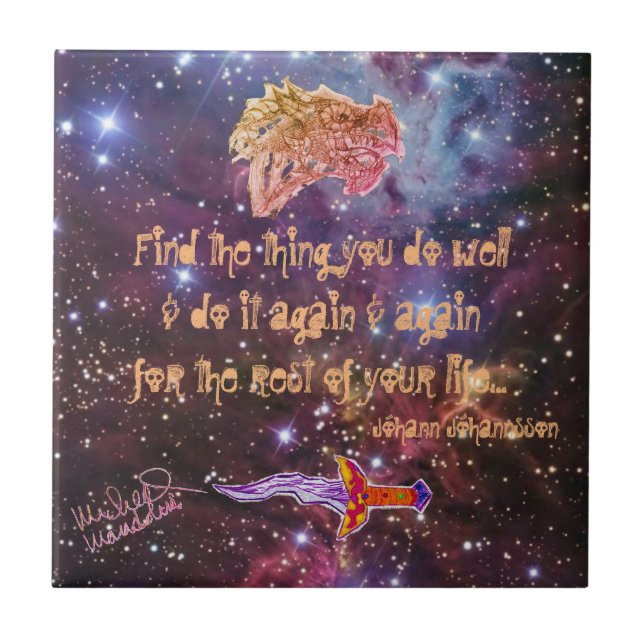 Art av Micheal inspirational Dragon Ceramic Tile Kakelplatta (Framsidan)