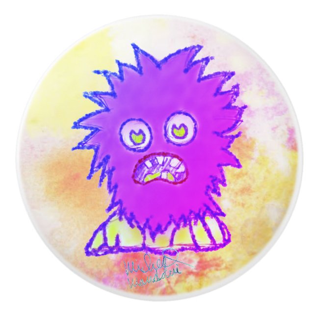 Art av Micheal Lila Jeek Ceramic pull Knopp (Framsidan)