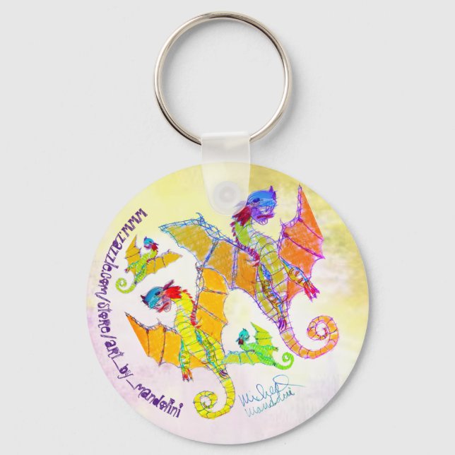 Art av Micheal Raglan Dragon Keychain Nyckelring (Framsida)