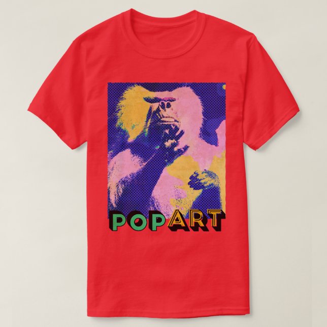 Art Baboon Primate Retro T Shirt (Design framsida)