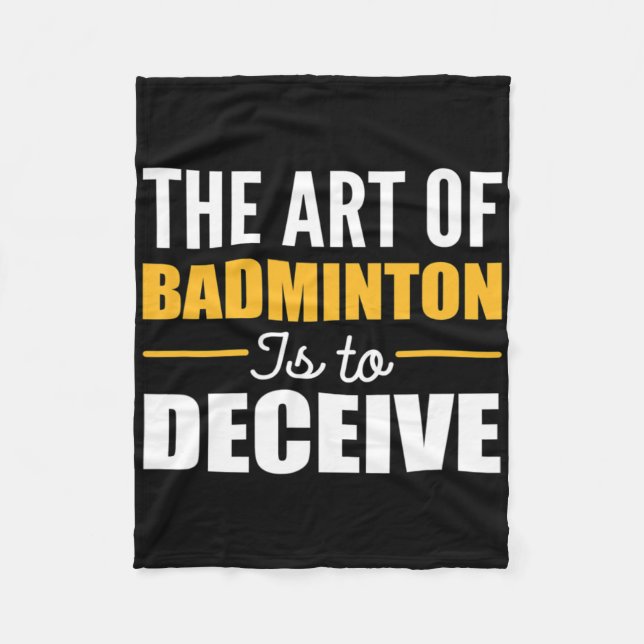 Art Badminton Badminton Player Fleecefilt (Framsidan)