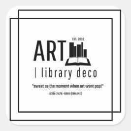 ART | bibliotek deco™ - Logotypens ursprungliga ut Fyrkantigt Klistermärke