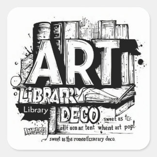 Art Bibliotek Deco Sticker Pack: En artikel i arti Fyrkantigt Klistermärke