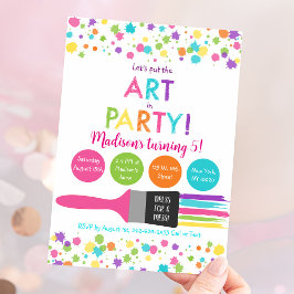 Art Birthday Art Art i Party Inbjudningar