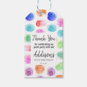 Art Birthday-förmånstagg, Paint Birthday-förmånsta Presentetikett