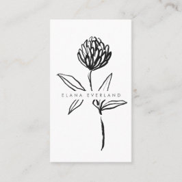 Art Bläck minimalistblomma Botaniskt Tidsbeställning Kort